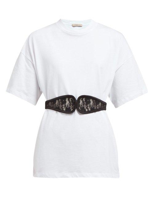 Matchesfashion.com Christopher Kane - C String Belted Cotton T Shirt - Womens - White
