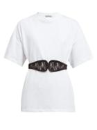 Matchesfashion.com Christopher Kane - C String Belted Cotton T Shirt - Womens - White