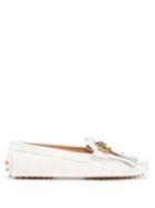 Matchesfashion.com Tod's - Gommino Crocodile Effect Leather Loafers - Womens - White
