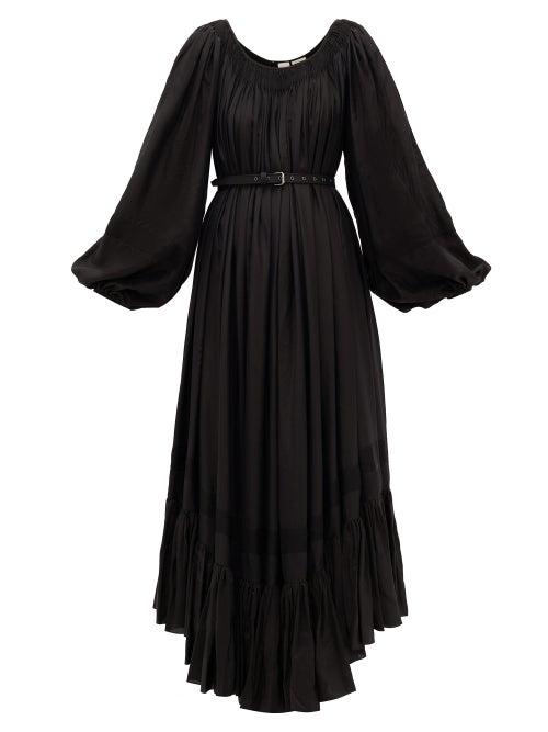 Matchesfashion.com Zanini - Smocked Balloon-sleeve Dress - Womens - Black