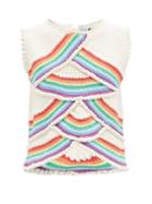 Loewe Paula's Ibiza - Layered Rainbow-crochet Top - Womens - Cream Multi