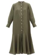 Ladies Beachwear Belize - Layla Buttoned Linen Midi Shirt Dress - Womens - Khaki