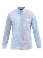 Polo Ralph Lauren - Gingham And Striped Poplin Shirt - Mens - Blue Multi