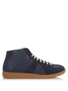 Maison Margiela Replica Mid-top Leather And Suede Trainers