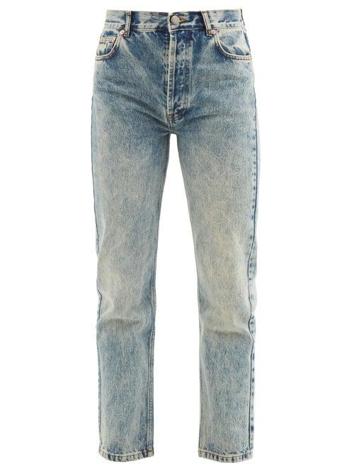 Raey - Lean Organic Cotton-blend Straight-leg Jeans - Womens - Light Blue