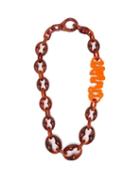 Matchesfashion.com Prada - Logo Chain Link Plexiglass Necklace - Womens - Orange