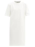 Matchesfashion.com Tibi - Shoulder-padded Cotton-jersey Shift Dress - Womens - White