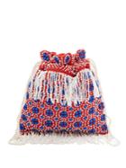 Staud Lance Beaded Canvas Pouch