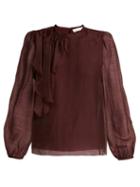 Matchesfashion.com See By Chlo - Ruffled Voile Blouse - Womens - Burgundy