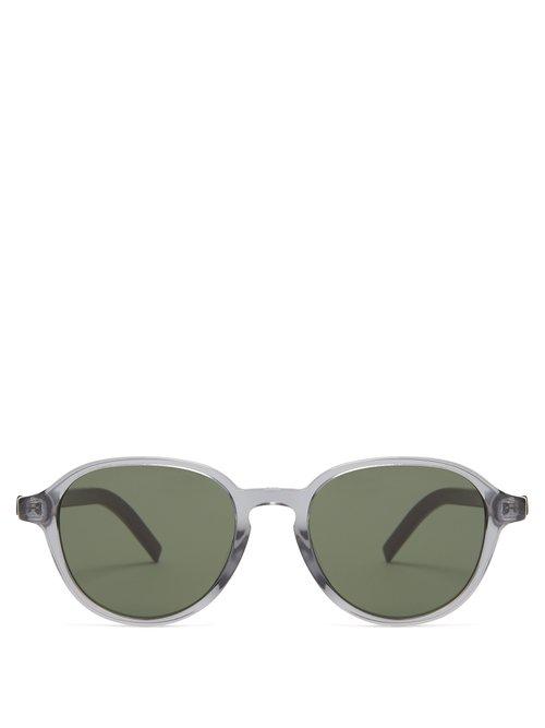 Matchesfashion.com Dior Homme Sunglasses - Round Frame Sunglasses - Mens - Grey