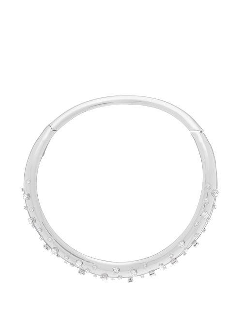 Matchesfashion.com Alexander Mcqueen - Tubular Crystal-embellished Choker - Womens - Silver