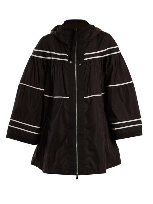 Matchesfashion.com Moncler - Lazuli Striped Raincoat - Womens - Black White