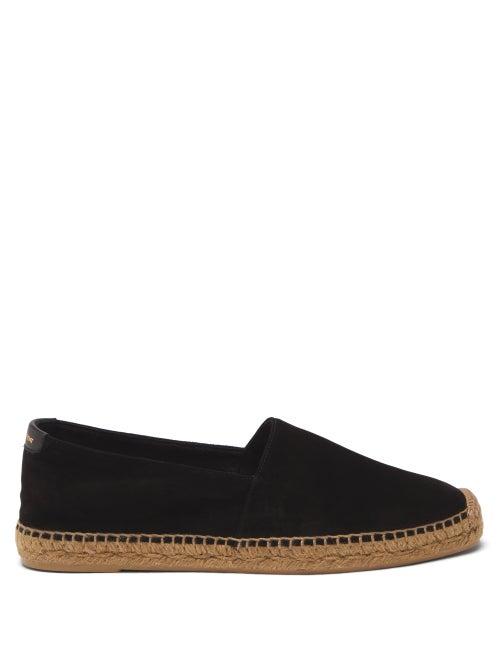 Mens Shoes Saint Laurent - Suede Espadrilles - Mens - Black Brown