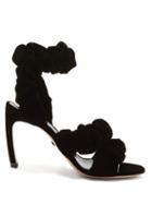 Matchesfashion.com Nicholas Kirkwood - Courtney Scrunchie Effect Velvet Sandals - Womens - Black