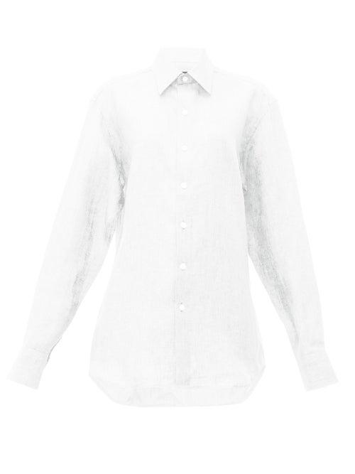 Matchesfashion.com Emma Willis - Slubbed Linen Poplin Shirt - Womens - White
