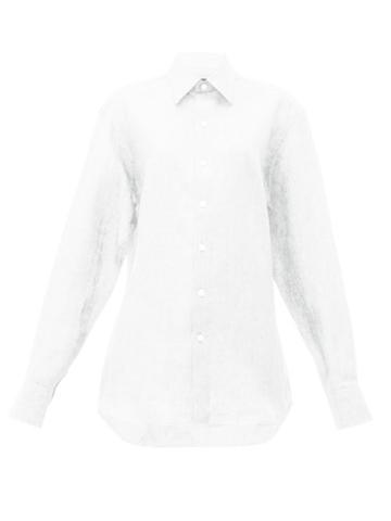 Matchesfashion.com Emma Willis - Slubbed Linen Poplin Shirt - Womens - White
