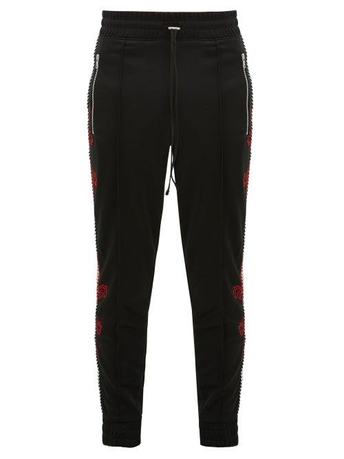 Matchesfashion.com Amiri - Dragon Embroidered Track Pants - Mens - Black