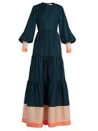 Roksanda Letava Square-neck Tiered-skirt Silk Dress