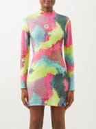 Germanier - Crystal-print Jersey Mini Dress - Womens - Multi