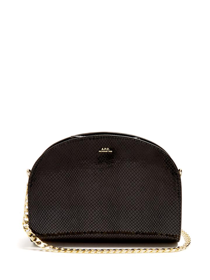 A.p.c. Half Moon Snakeskin-effect Leather Cross-body Bag