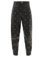 Matchesfashion.com Isabel Marant - Xiamali High-rise Studded-leather Trousers - Womens - Black