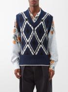 S.s. Daley - Horlick Argyle-intarsia Lambswool Sweater Vest - Mens - Navy Multi