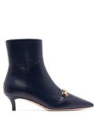 Matchesfashion.com Gucci - Zumi Leather Ankle Boots - Womens - Navy