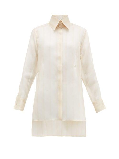 Matchesfashion.com Fendi - Sheer Silk Organza Shirt - Womens - Beige