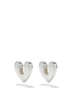 Annika Inez - Heart Sterling-silver Hoop Earrings - Womens - Silver