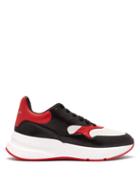 Matchesfashion.com Alexander Mcqueen - Runner Raised Sole Low Top Leather Trainers - Mens - Black Red