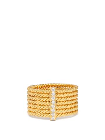 Matchesfashion.com Patcharavipa - Reef Diamond & 18kt Gold Ring - Womens - Gold