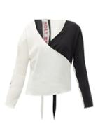 Matchesfashion.com Bolt X Edie - Race Silk Wrap Top - Womens - Black White