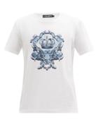 Matchesfashion.com Dolce & Gabbana - Logo-print Cotton-jersey T-shirt - Mens - White Multi