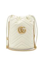Matchesfashion.com Gucci - Gg Marmont Leather Bucket Bag - Womens - White