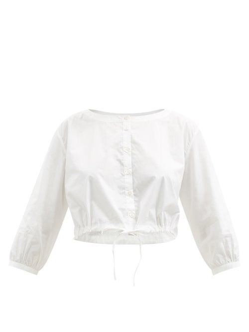 Le Sirenuse, Positano - Jinny Cotton-poplin Cropped Top - Womens - White