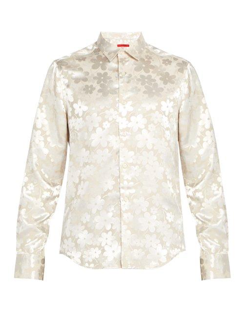 Matchesfashion.com Eckhaus Latta - Floral Jacquard Shirt - Mens - Ivory