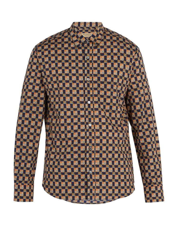 Burberry Tiled Archive-print Cotton Shirt