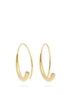 Matchesfashion.com Ryan Storer - Crystal Tip Hoop Earrings - Womens - Gold