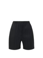 Matchesfashion.com Pleats Please Issey Miyake - Mid-cut Pliss Jersey Shorts - Womens - Black