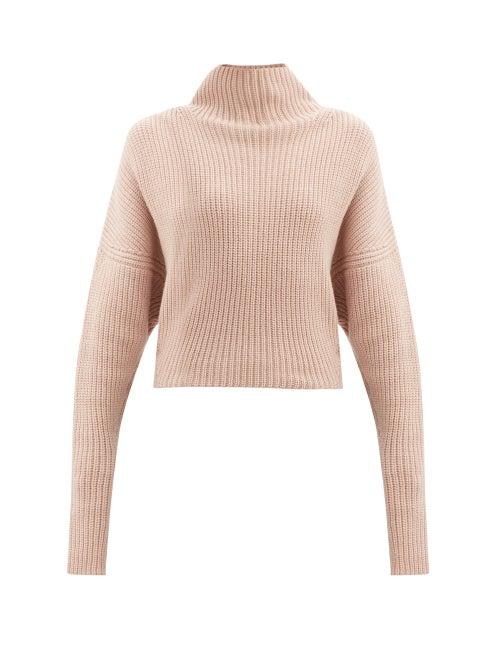 Matchesfashion.com Petar Petrov - Nan High-neck Ribbed Cashmere Sweater - Womens - Light Pink