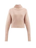 Matchesfashion.com Petar Petrov - Nan High-neck Ribbed Cashmere Sweater - Womens - Light Pink
