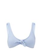 Matchesfashion.com Heidi Klein - Bora Bora Bow Ribbed Bikini Top - Womens - Light Blue