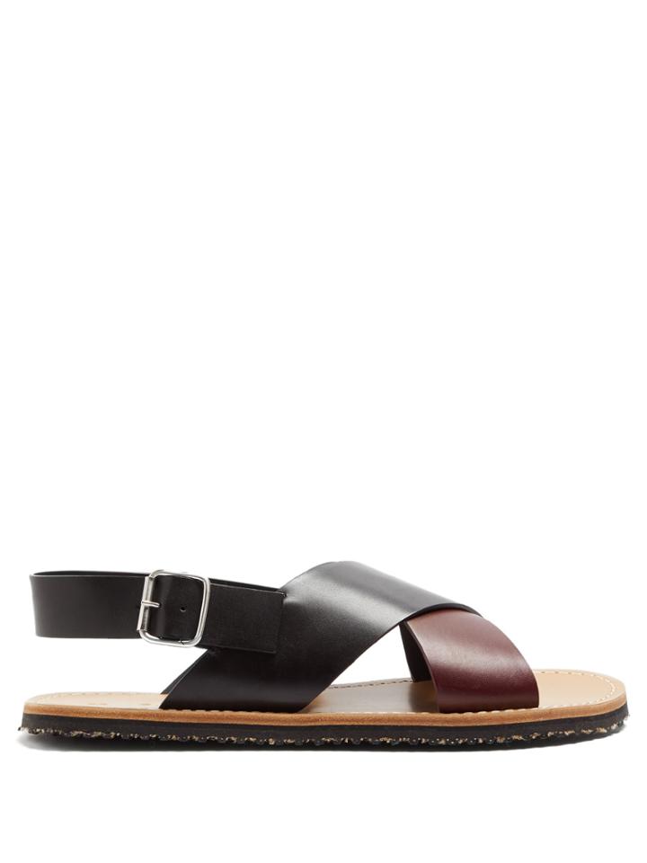 Marni Cross-strap Leather Sandals