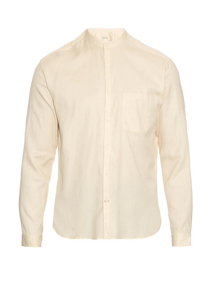 Oliver Spencer Granddad Cotton And Linen-blend Shirt