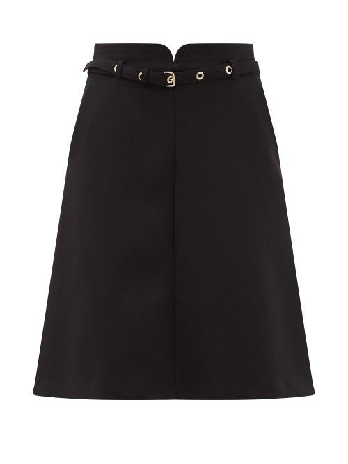 Matchesfashion.com Redvalentino - Belted Cady Midi Skirt - Womens - Black
