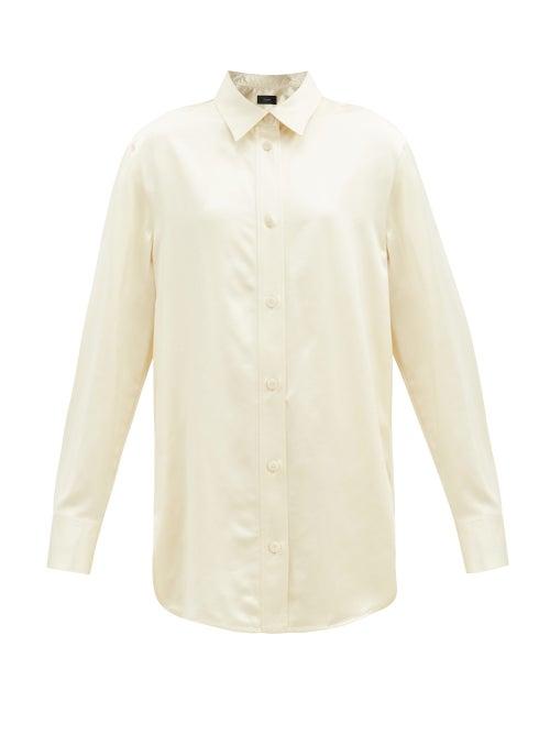 Matchesfashion.com Joseph - Bernel Oversized Satin Shirt - Womens - Ivory