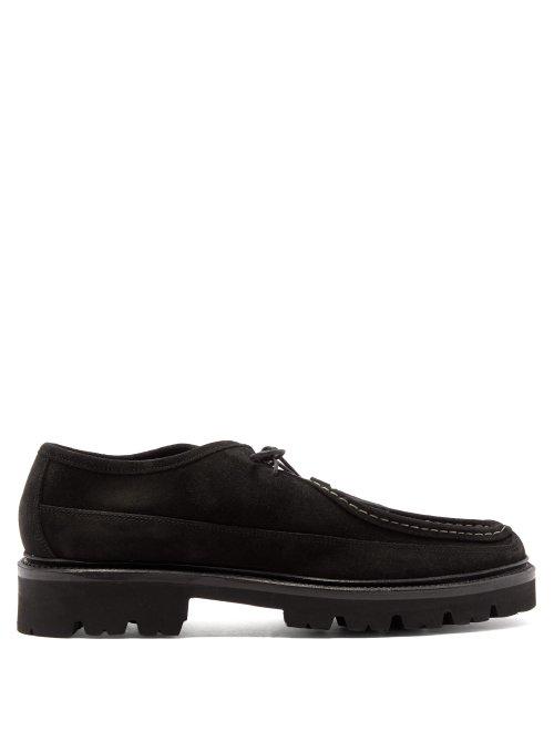 Matchesfashion.com Grenson - Bennett Suede Derby Shoes - Mens - Black