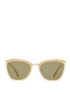 Matchesfashion.com Garrett Leight - Louella Cat Eye Actate Sunglasses - Womens - Green Multi