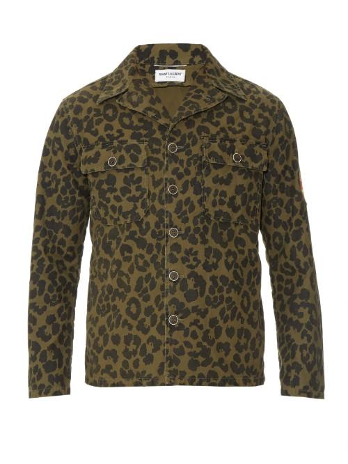 Saint Laurent Camouflage Leopard-print Field Jacket