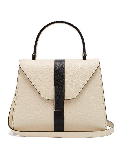 Matchesfashion.com Valextra - Iside Mini Grained Leather Bag - Womens - White Black